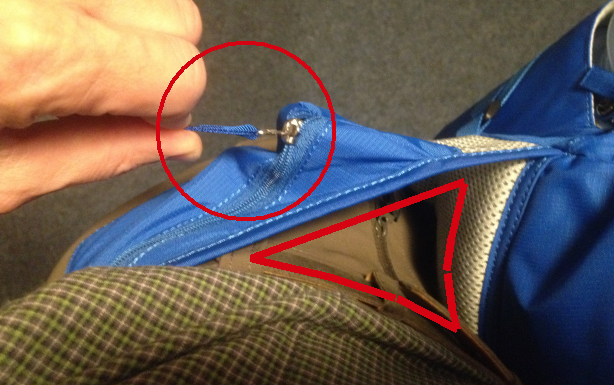 Die Seitentaschen-Zipper sind nicht einhandbedienbar. Die Seitentaschen-Zipper sind nicht einhandbedienbar.